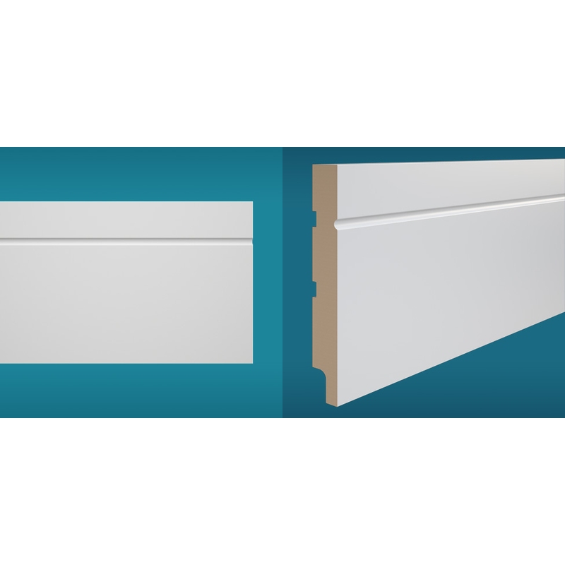 Rodapé Durafloor Essencial E03 Altura 18mm x 15cm x 2,10m Branco barra
