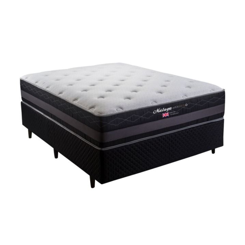 Colchão + Cama Box Herval Málaga de Solteiro 88x188x72cm
