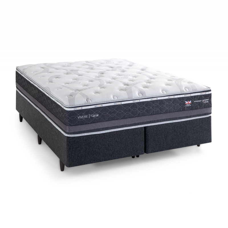 Colchão + Cama Box Herval C1783 Queen Size 158x198x61cm