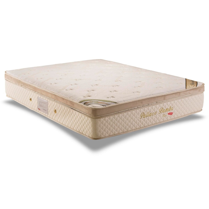 Colchão Herval de Molas Pocket Pallace Bambu Plus Euro Pillow Solteiro 0.96 x 2,03 x 0,32