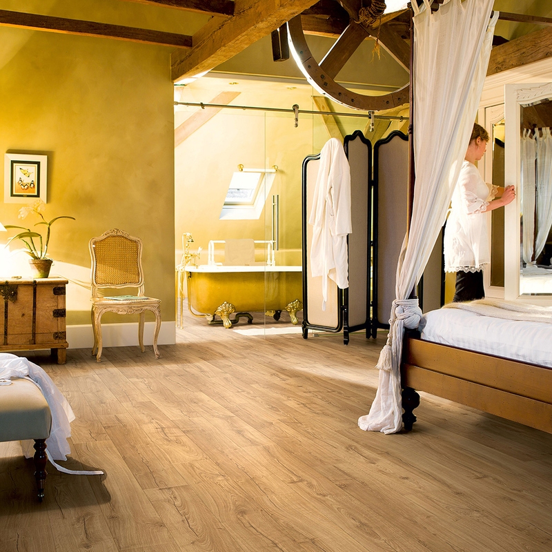 Piso Laminado Quick Step Impressive 8mm x 19cm x 138cm (m²) Carvalho Clássico Natural IM 1848