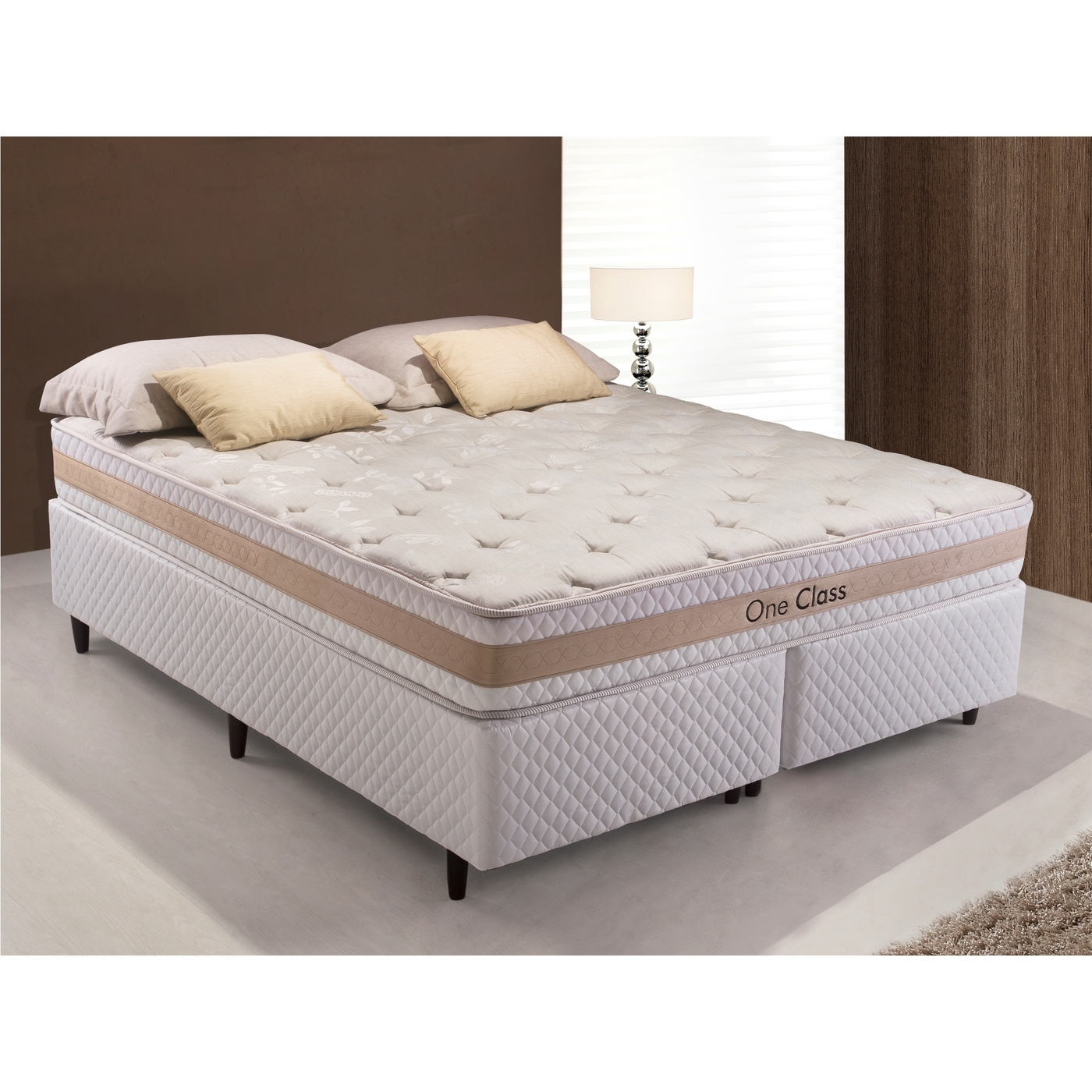 Colchão + Cama Box Herval One Class Meio Casal 128x188x63cm Pergo