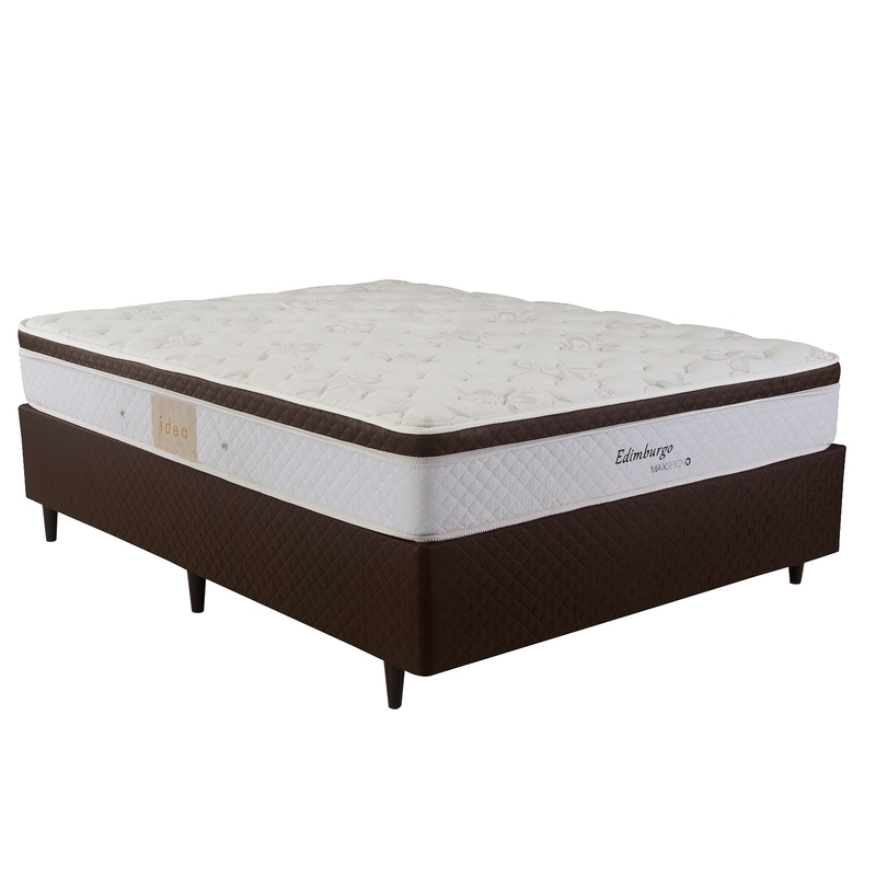 Colchão + Cama Box Herval Edimburgo de Solteiro 96x203x64cm