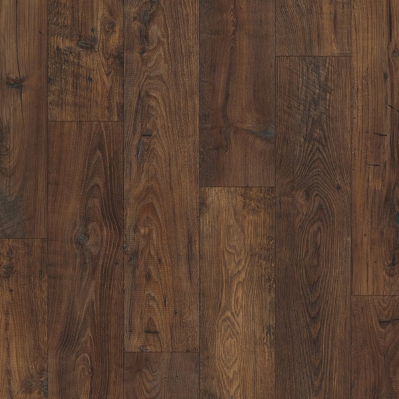 Piso Laminado Quick Step Eligna Wide 8mm x 19 x 1,35cm (m²) Carvalho Escuro Restaurado QEW 3785