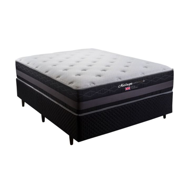 Colchão + Cama Box Herval Málaga King Size 193x203x72cm