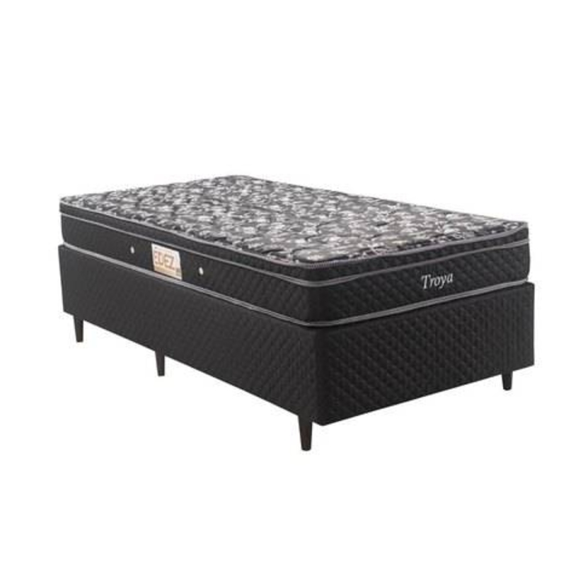 Colchão + Cama Box Herval Troya de Solteiro 88x188x59cm