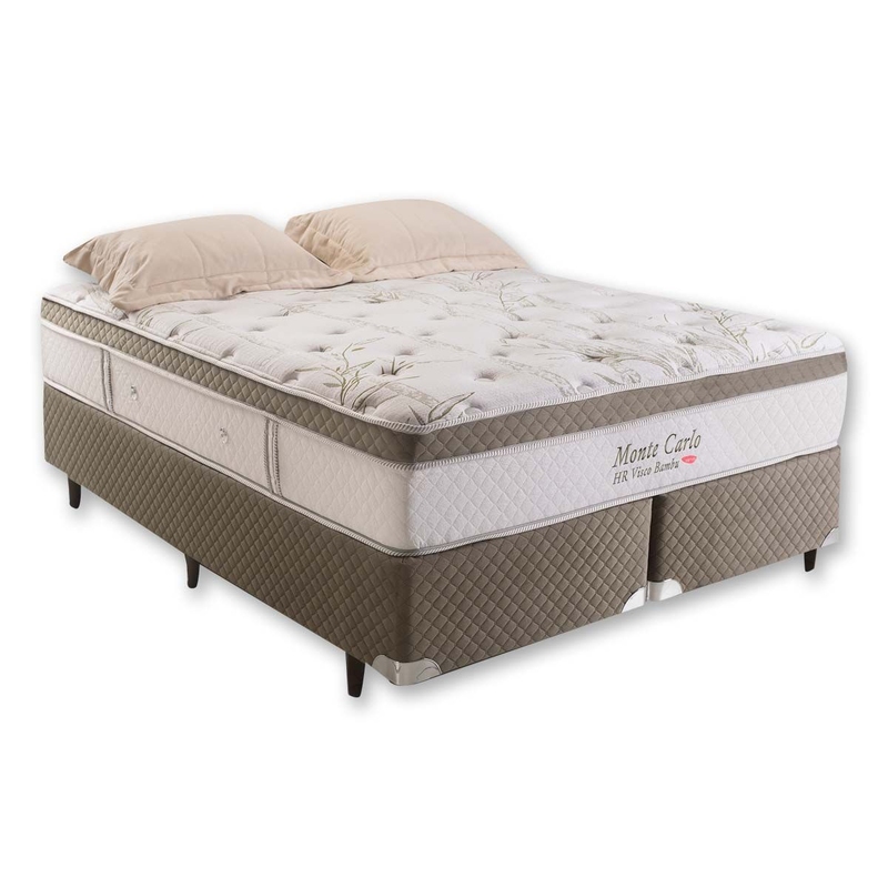 Colchão + Cama Box Herval Monte Carlo King Size 193x203x72cm