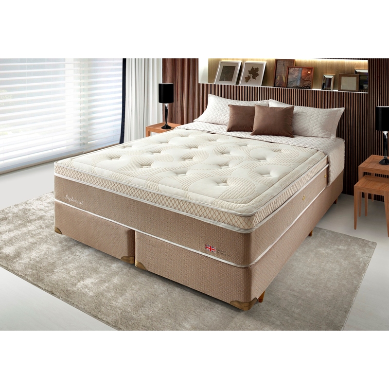 Colchão + Cama Box Herval Diplomat King Size 193x203x78cm