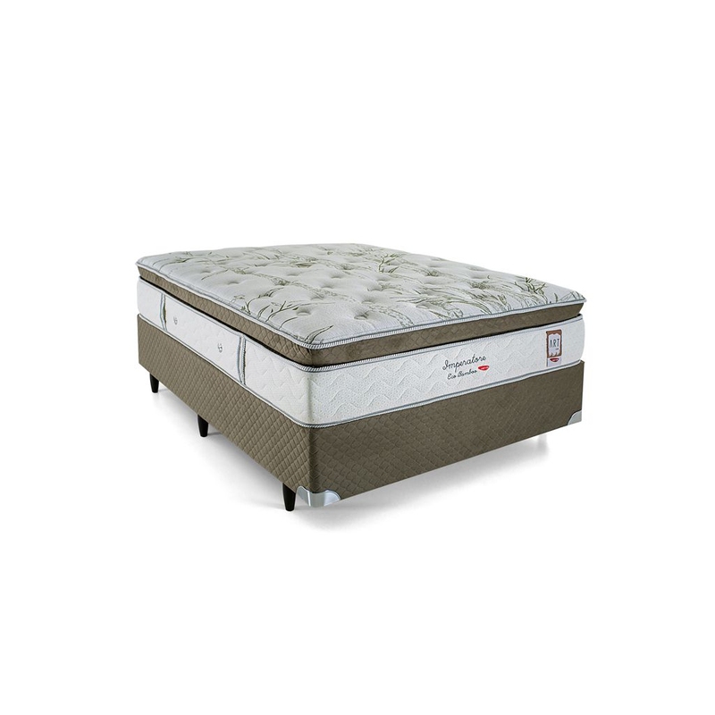 Colchão + Cama Box Herval Queen Imperatore 158x198x73cm