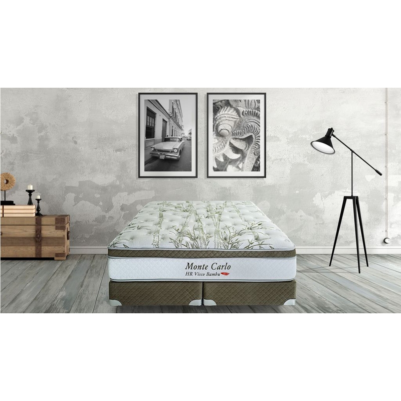 Colchão + Cama Box Herval Monte Carlo Queen Size 158x198x72cm