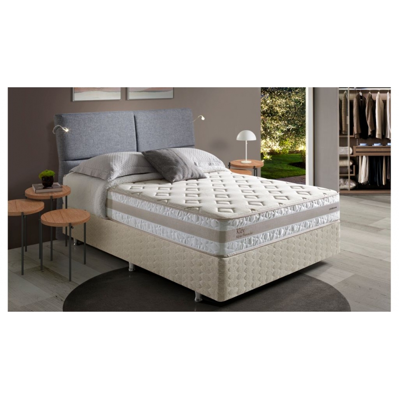 Colchão + Cama Box Herval Kiev King Size 193x203x65cm