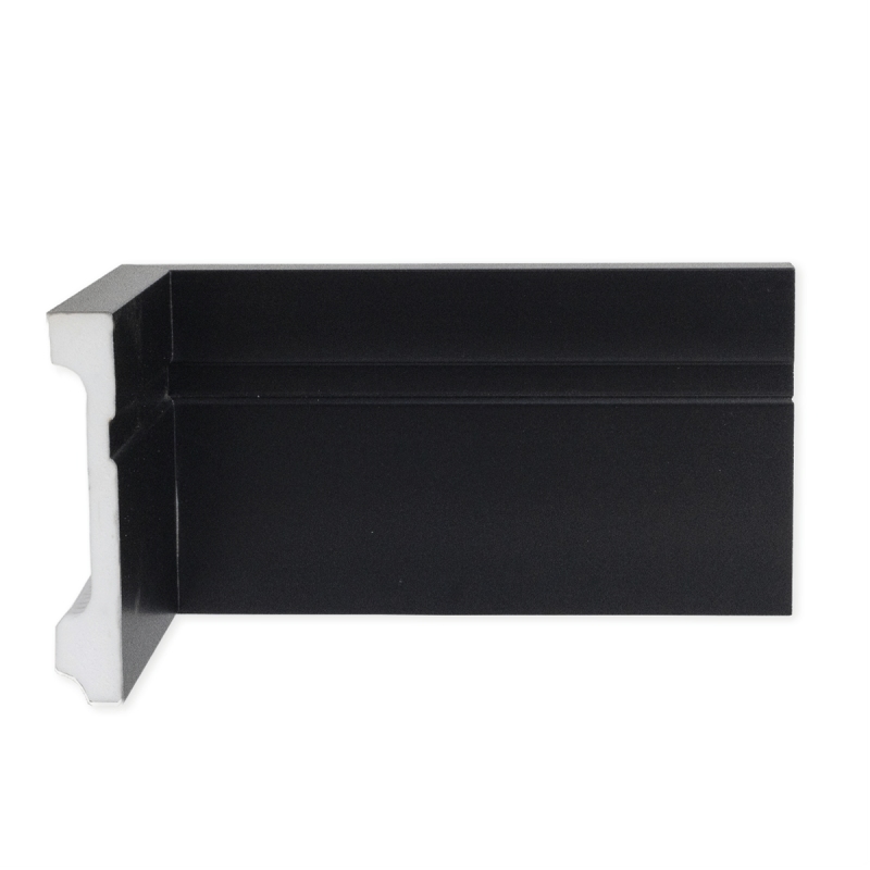 Rodapé Graddus Preto Frisado 10cm - 100mm x 15mm x 2400mm