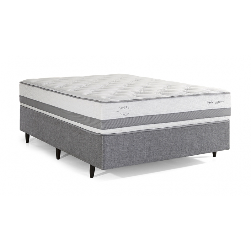 Colchão + Cama Box Herval C1600 King Size 193x203x58cm