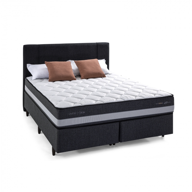 Colchão + Cama Box Herval C1625 King Size 193x203x55cm