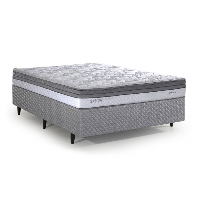 Colchão + Cama Box Herval C1601 de Casal 138x188x48cm