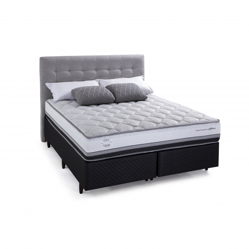 Colchão + Cama Box Herval C1634 King Size 193x203x56cm