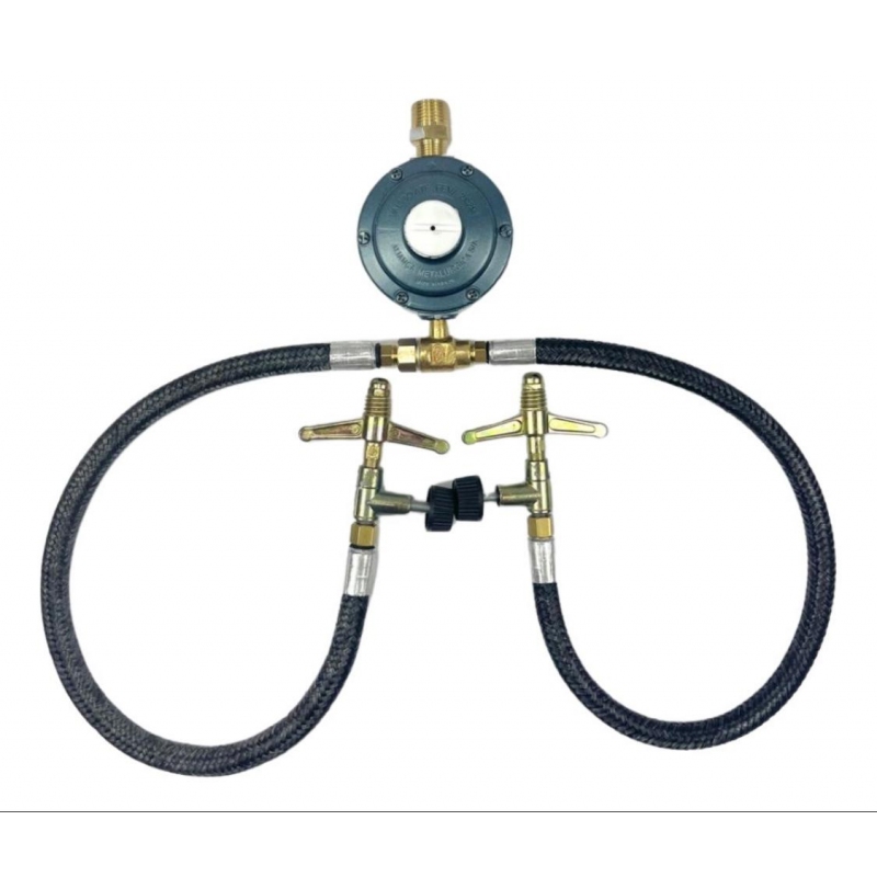 Conjunto Regulador de Gás GLP 7 Kg/H p/ 2xP13 50cm  Aliança
