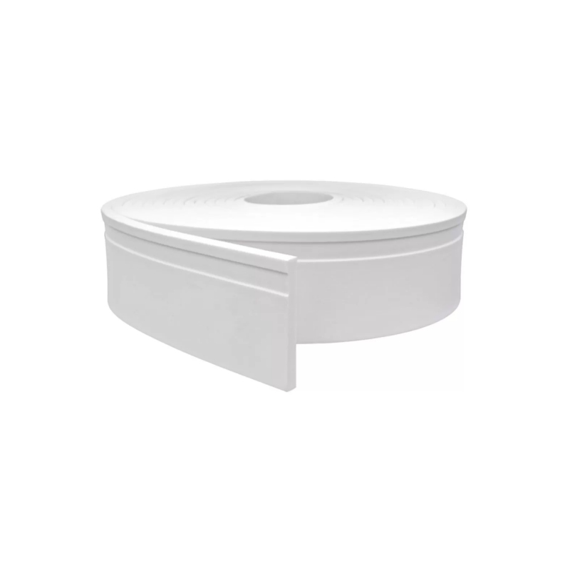 Rodapé Teck E.V.A Autocolante 10cm Frisado Branco TKA100F (Caixa com 5 m/l)
