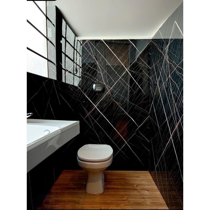 Placa Vinílica Graddus Marmorizada Nero D'oro 3mmx2750x1200