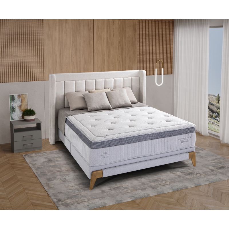 Colchão + Cama Box Herval King Size C1663 063x192x203cm