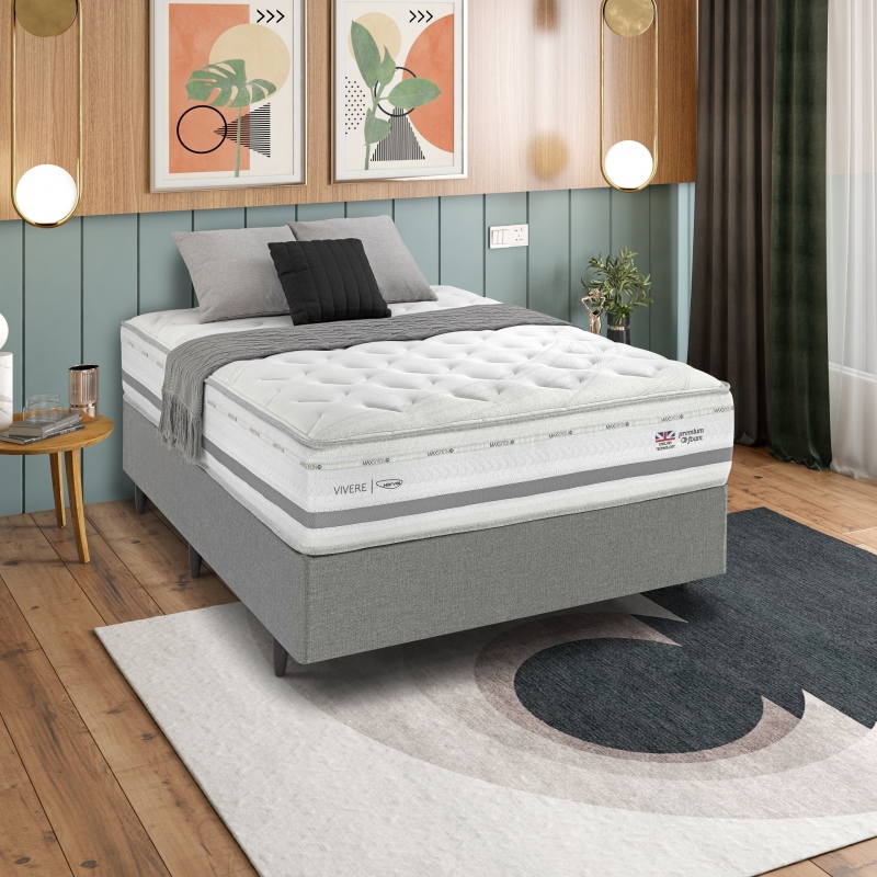 Colchão + Cama Box Herval King Size C1756 62x192x203cm